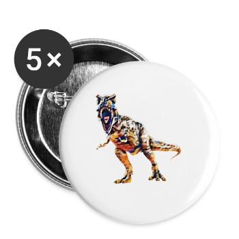 T-Rex - Lot de 5 grands badges (56 mm) - blanc - Devant