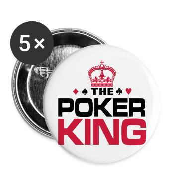 Poker King - Buttons groß 56 mm (5er Pack) - Weiß - Vorne