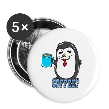 manchot - Lot de 5 grands badges (56 mm) - blanc - Devant
