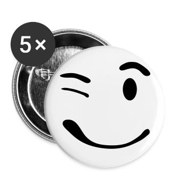 smile_1_f2 - Lot de 5 grands badges (56 mm) - blanc - Devant