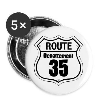 route departement 35 ile et vilaine bretagne - Lot de 5 grands badges (56 mm) - blanc - Devant