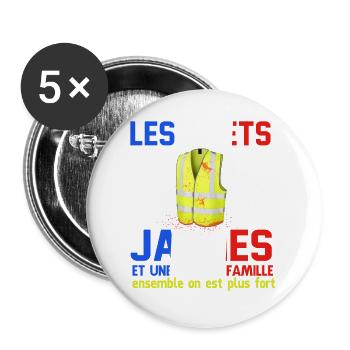 Gilet de Sécurité Famille Solidairte - Lot de 5 grands badges (56 mm) - blanc - Devant