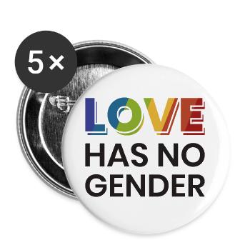 LGBT - Buttons groß 56 mm (5er Pack) - Weiß - Vorne