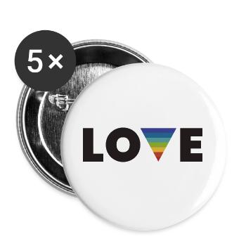 Rainbow love - Buttons large 2.2''/56 mm (5-pack) - white - Front