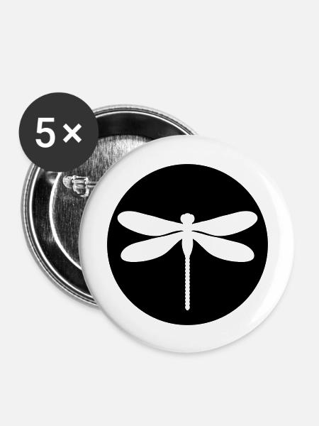 libelle - Buttons groß 56 mm (5er Pack) - Weiß