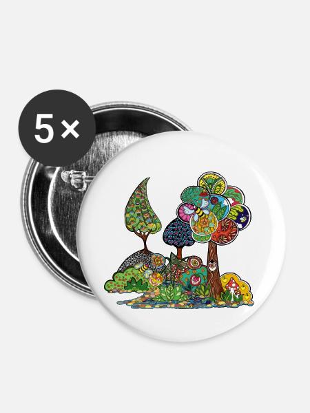Der Garten von Elise - Buttons groß 56 mm (5er Pack) - Weiß