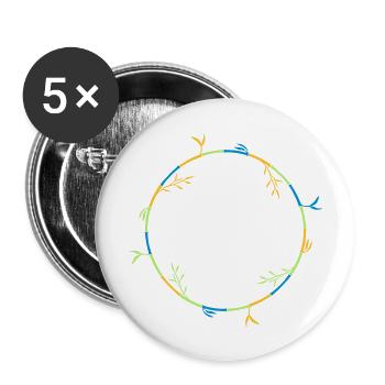 bunt kreis ring rund lange bambus pflanze silhouet - Buttons groß 56 mm (5er Pack) - Weiß - Vorne