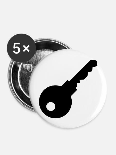 Schlüssel - Buttons groß 56 mm (5er Pack) - Weiß