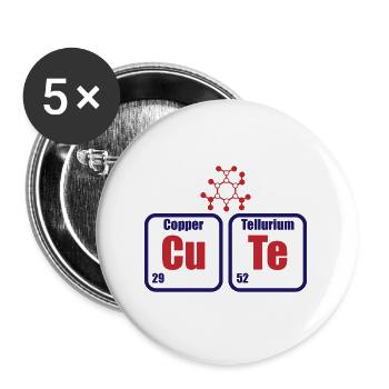 Cute Cu Te Chemistry Periodic Table Gift - Buttons large 2.2''/56 mm (5-pack) - white - Front