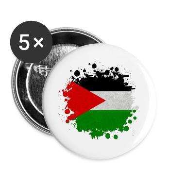 Palästina Klecks / Flagge Geschenk Islamabad - Buttons groß 56 mm (5er Pack) - Weiß - Vorne