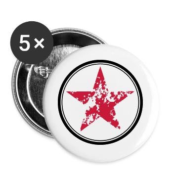 Stern - Buttons groß 56 mm (5er Pack) - Weiß - Vorne
