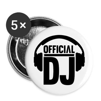 official_dj_f1 - Buttons groß 56 mm (5er Pack) - Weiß - Vorne
