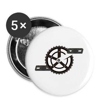 Idée de cadeau de vélo de vélo de route de vélo de montagne de dames - Lot de 5 grands badges (56 mm) - blanc - Devant