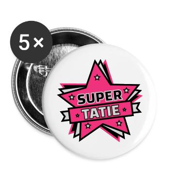 Super tatie - Lot de 5 grands badges (56 mm) - blanc - Devant