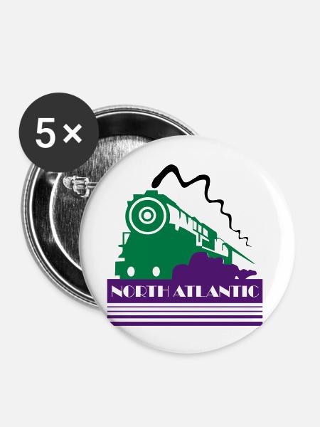 North Atlantic Art Deco Railway - Buttons large 2.2''/56 mm (5-pack) - white