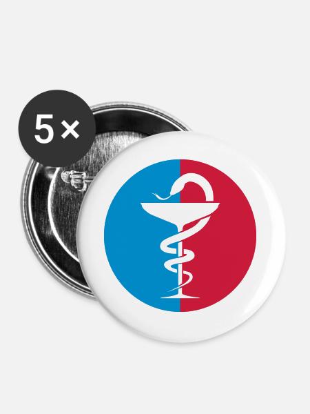 Pharmacy / Apotheke / Pharmacie - Buttons groß 56 mm (5er Pack) - Weiß