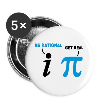 Math saying Rational Real Gift - Buttons large 2.2''/56 mm (5-pack) - white - Front