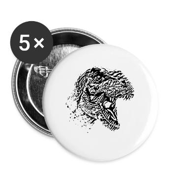 T-Rex - Buttons groß 56 mm (5er Pack) - Weiß - Vorne