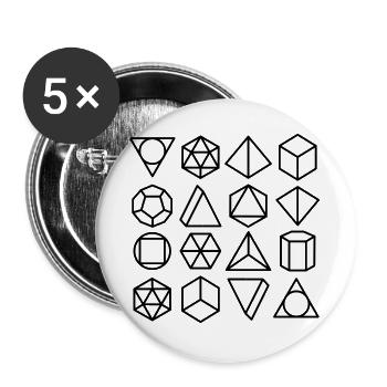 mathematical geometry - Buttons large 2.2''/56 mm (5-pack) - white - Front