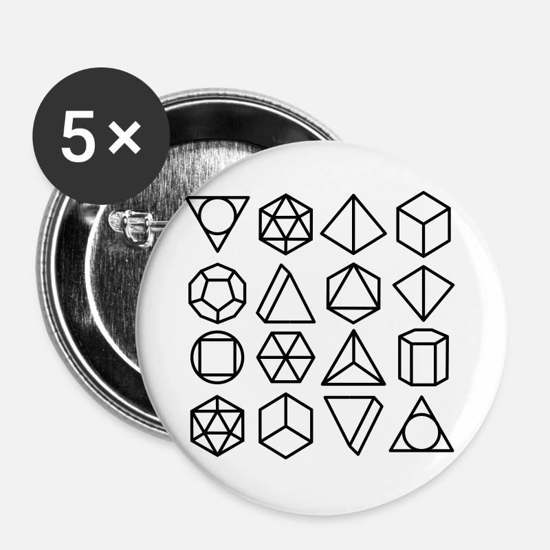 mathematical geometry - Buttons large 2.2''/56 mm (5-pack) - white