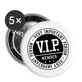 vip_member_zy1 - Buttons groß 56 mm (5er Pack) - Weiß - Vorne