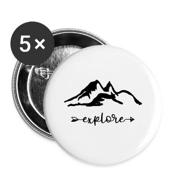 Berg explore - Buttons groß 56 mm (5er Pack) - Weiß - Vorne