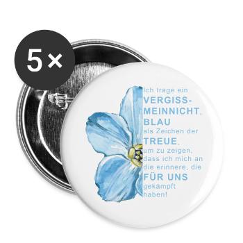 Vergissmeinnicht Supporter BDV - Buttons groß 56 mm (5er Pack) - Weiß - Vorne