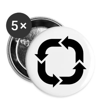 arrow_2_f1 - Buttons groß 56 mm (5er Pack) - Weiß - Vorne