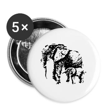 elephant - Buttons large 2.2''/56 mm (5-pack) - white - Front