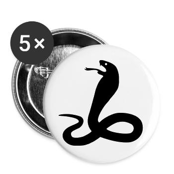 serpent - Lot de 5 grands badges (56 mm) - blanc - Devant
