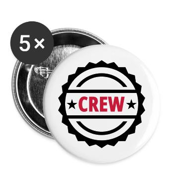 Crew - Lot de 5 grands badges (56 mm) - blanc - Devant