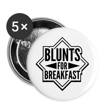 blunts_for_breakfast_pu1 - Buttons groß 56 mm (5er Pack) - Weiß - Vorne