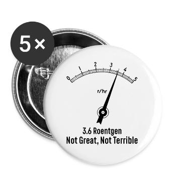 Tschernobyl Strahlung Atom Energie Geschenk - Buttons groß 56 mm (5er Pack) - Weiß - Vorne
