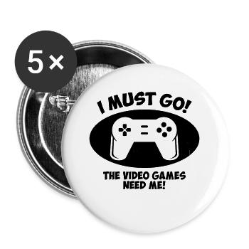 Black Gaming - Buttons groß 56 mm (5er Pack) - Weiß - Vorne
