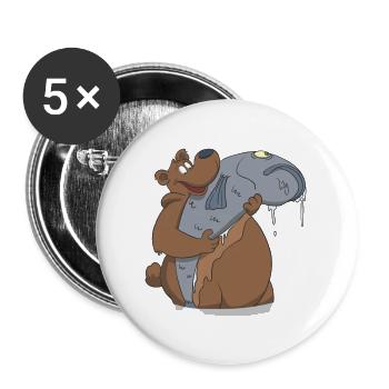 Un cadeau avec un poisson trophée pêcheur - Lot de 5 grands badges (56 mm) - blanc - Devant