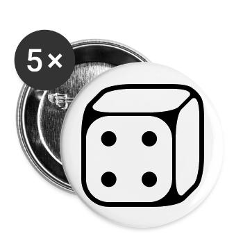4 cubes (4 / 1C) - Lot de 5 grands badges (56 mm) - blanc - Devant