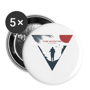 Pure Adventure Adventure Gift - Buttons large 2.2''/56 mm (5-pack) - white - Front