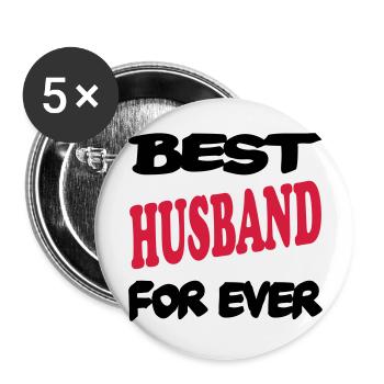 Best husband for ever 222 - Buttons large 2.2''/56 mm (5-pack) - white - Front