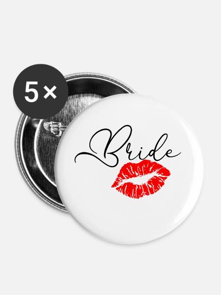 Bride - Buttons groß 56 mm (5er Pack) - Weiß