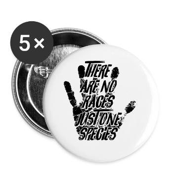 Nazis racistes Antifa Antifasciste idée de cadeau - Lot de 5 grands badges (56 mm) - blanc - Devant