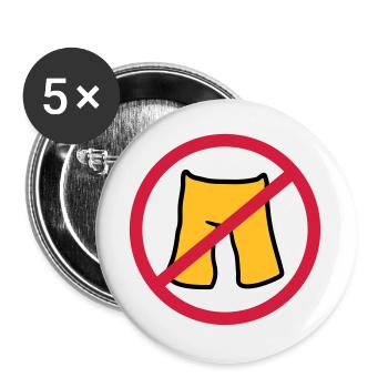 ne mettez pas de pantalon short court interdit bouclier z - Lot de 5 grands badges (56 mm) - blanc - Devant