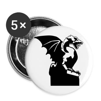 statue dragon slovène ljubljana Slovénie - Lot de 5 grands badges (56 mm) - blanc - Devant
