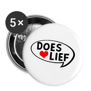 Doeslief Sweet Message Heart - Buttons large 2.2''/56 mm (5-pack) - white - Front