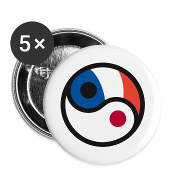 Yin & Yang - Japan & France - Buttons large 2.2''/56 mm (5-pack) - white - Front