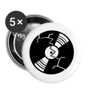 kaputt risse vinyl zerbrochen zerstoert party logo - Buttons groß 56 mm (5er Pack) - Weiß - Vorne