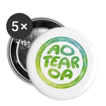Lettering Aotearoa - Buttons large 2.2''/56 mm (5-pack) - white - Front