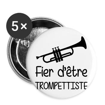 Trompettiste / Trompette / Musique / Jazz / Music - Buttons large 2.2''/56 mm (5-pack) - white - Front