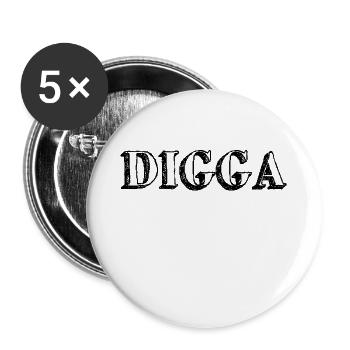 Digga - Buttons groß 56 mm (5er Pack) - Weiß - Vorne