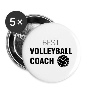 Bester Volleyball Trainer | Sport Coach Geschenke - Buttons groß 56 mm (5er Pack) - Weiß - Vorne