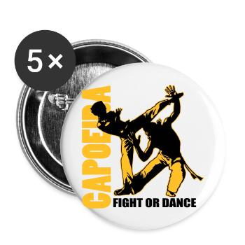 capoiera_fightordance00 - Buttons large 2.2''/56 mm (5-pack) - white - Front